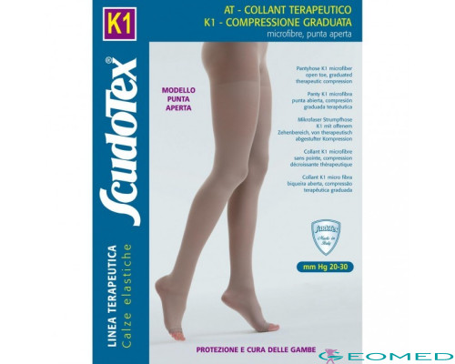 442 Колготки компрессионные Скудотекс К1 (20-30 mmHg) с микрофиброй, открытый носок (мысок)